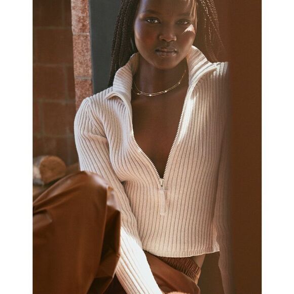 Aerie Late Night Quarter Zip Sweater L - Picture 5 of 8